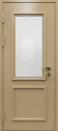 Входная термодверь с остеклением, металлобагетом и полимерной покраской по RAL