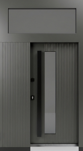 Входная группа с терморазрывом, МДФ RAL, остеклением, отбойниками и бугельными ручками