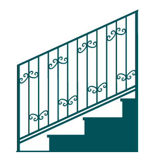 Перила с узором "Вензель" грунт-эмаль